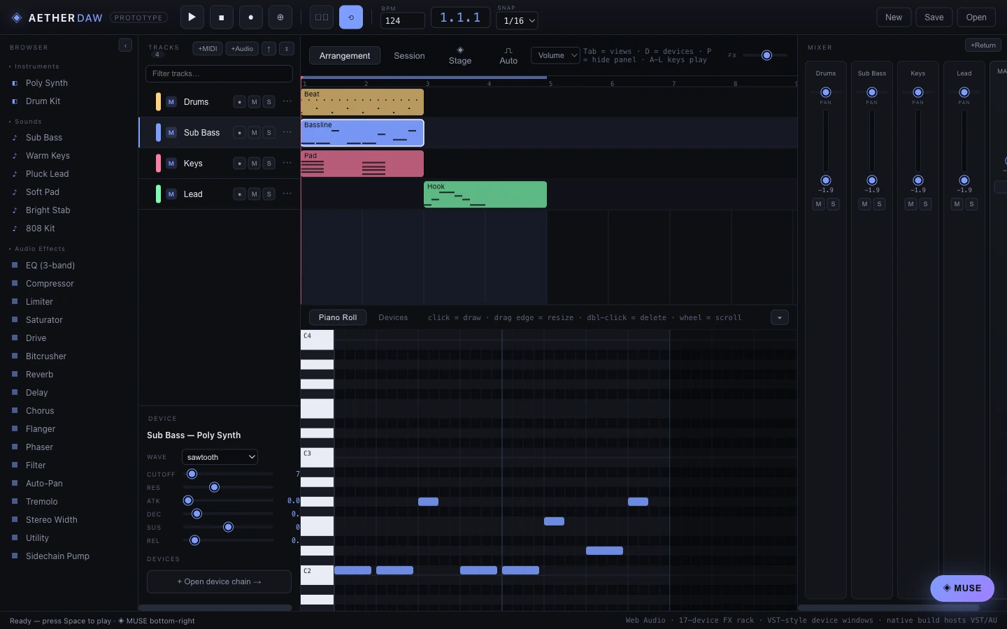AETHER DAW — AI-Native Music Production